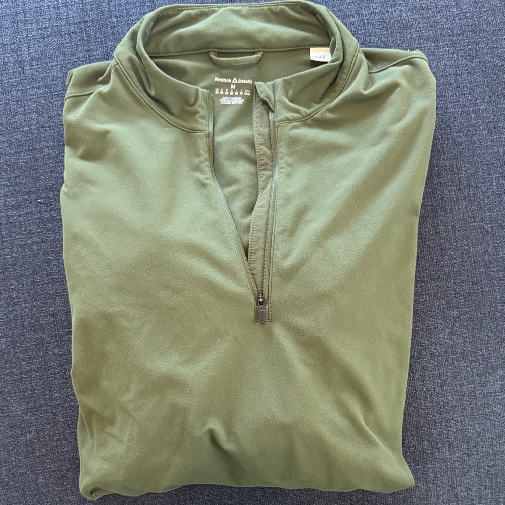 Reebok CrossFit olive green Quarter-Zip Top
